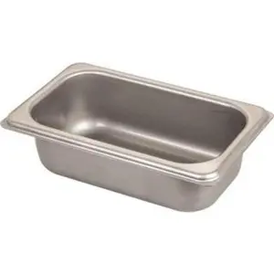 Vollrath Rectangular, Chrome Stainless Steel Food Pan 2" High x 4.3" Wide x 6.9" Long 30922