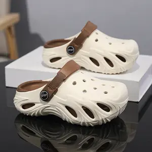 Boys' Hole Shoes Summer New Style Bag-toe Slippers For Children 6-15 Years Old Big Children's Sandals Wearing Outside And Stool-stripping kids  clogs