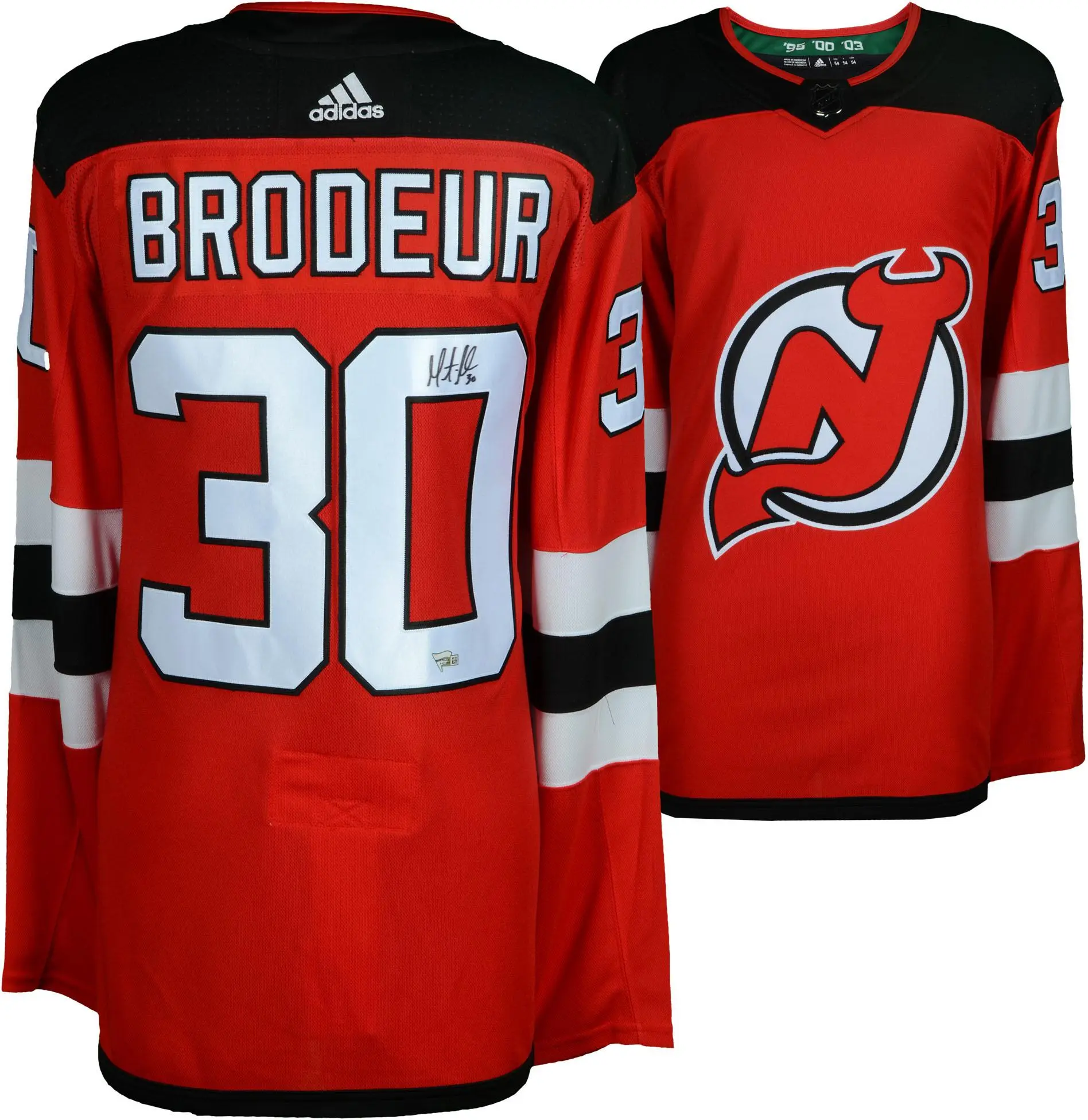 Martin Brodeur New Jersey Devils Autographed Red Adidas Authentic Jersey - Fanatics Authentic Certified
