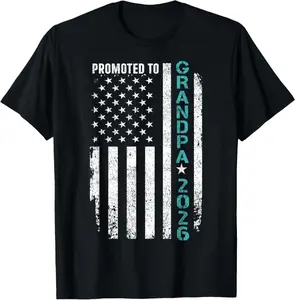 Promoted To Grandpa 2026 T-Shirt | Unisex Cotton T-Shirt | Unique Gift Tee