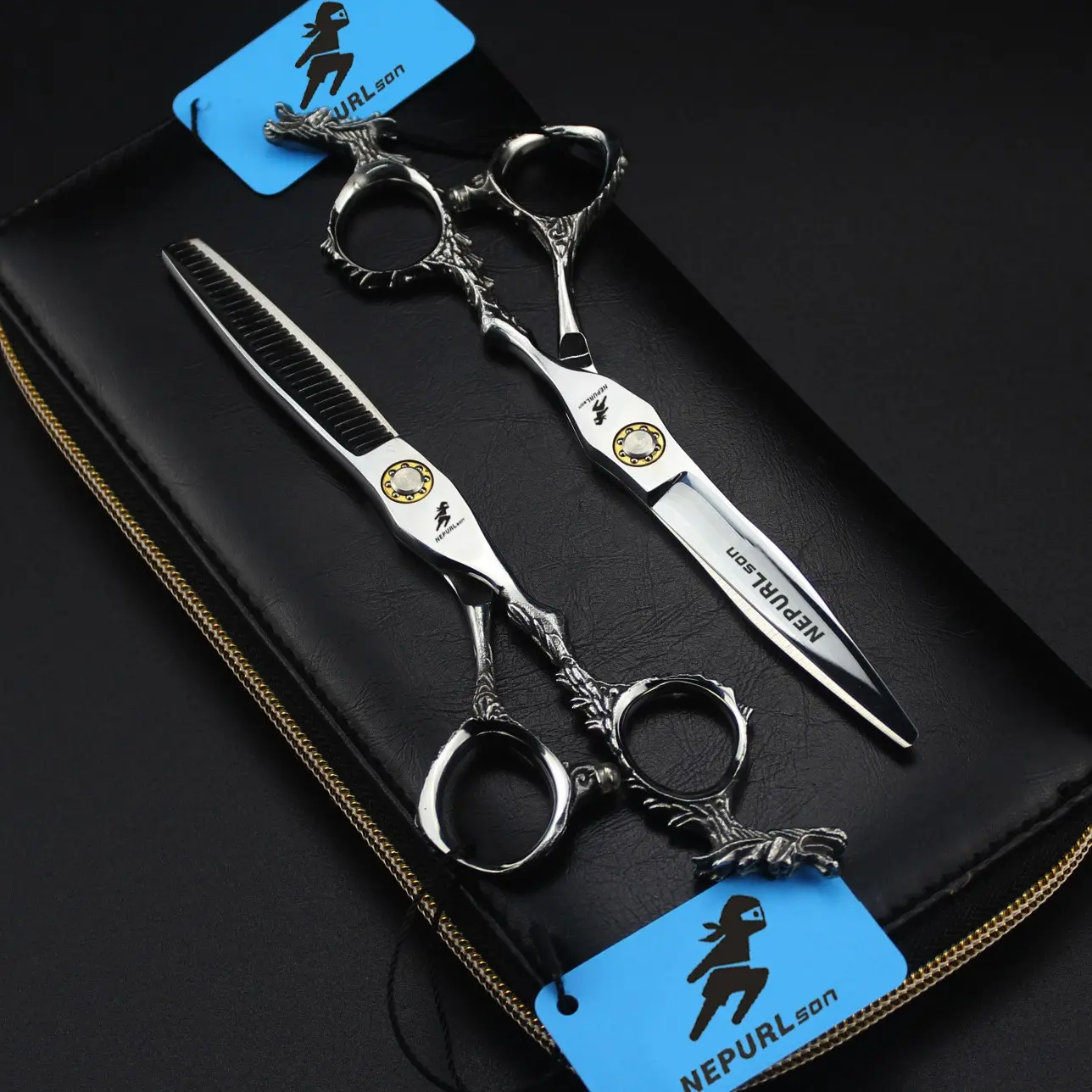 6.0 Inch High-End Hair Cutting Scissors, Stainless Steel, Ergonomic Design, Right Hand, Unisex Home Use, Hair Tool, Hair Salon Tools, Cutting and Thinning Scissors, Thinning Shears, Barber Equipment, Salon Equipment
