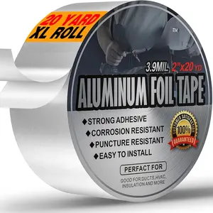Heavy-Duty  Foil Duct Tape - 2" x 20 Yds, High-Temp Seal for HVAC, Dryer Vents & Insulation, Stops Air Leaks & Resists  Heat for  Repair,