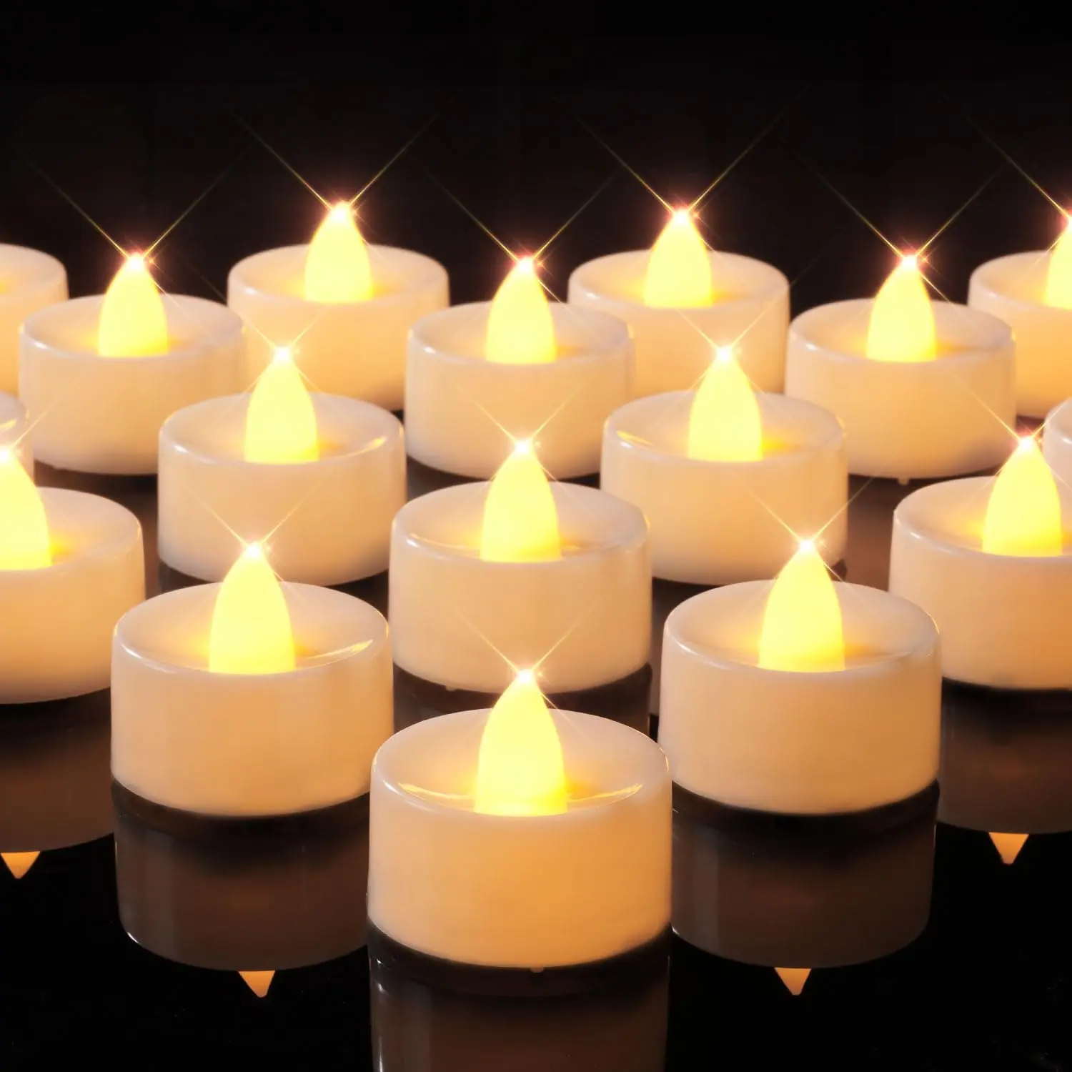Flameless Candles, 24Pack Battery Operated Candle, LED Tea Lights Candles Battery Operated, Flickering Fake Votives for Wedding Halloween Christmas Diwali- Warm Yellow Table Ornaments Decor summerwins Decorative Lighting Home Lighting Summer Sale Deals