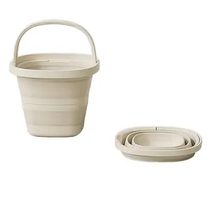 Portable Folding Bucket, Thickened Handle, Multi-Functional Plastic Storage Bucket, Ideal for Outdoor Camping, Travel, Fishing, Car Cleaning, Dorm Use