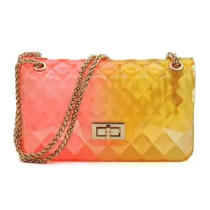 Quilt Embossed Multi Color Jelly Shoulder Bag Quilt Embossed Multi Color Jelly Shoulder Bag