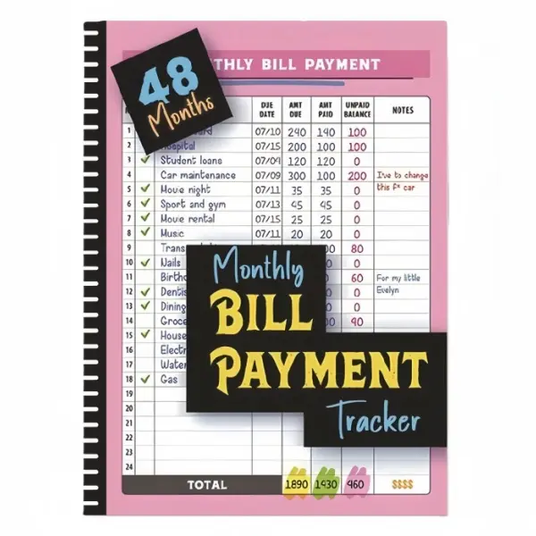 2026 Bill Payment Tracker Notebook 48-Month Budget & Finance Organizer with Monthly Checklist Personal Office Planner for Money Management Dorm Travel Perfect for Holiday Year-Round Financial Goals