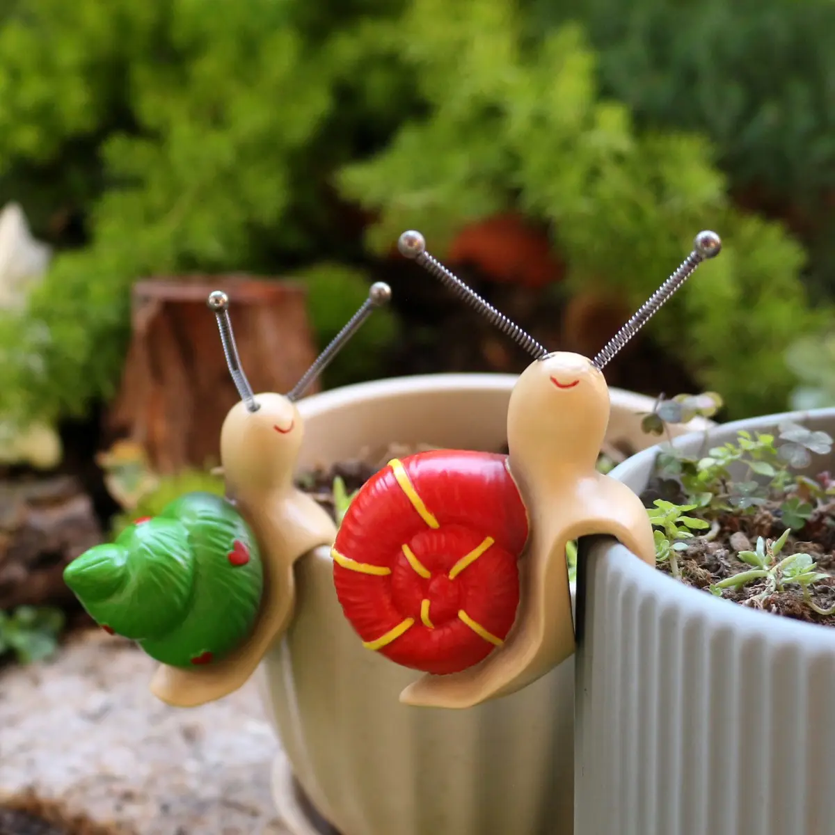 Cute Mini Snail Sculpture Bonsai Decor, Garden Resin Craft, Garden Sculptures Statues, Garden Accessories, Outdoor Decoration, Yard Art, Lawn Ornament, Portable Home Decor