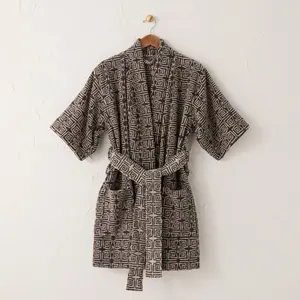 S/M Ethel Robe Black/White - Opalhouse designed with Jungalow