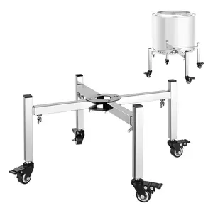 Adjustable Fire Pit Stand for 15-27 Inch Pits Compatible with Solo Stove Bonfire - 4 Casters for Easy Rolling, Heavy-Duty Portable Patio Garden Stand, Sturdy Support Frame for Safe Outdoor Use