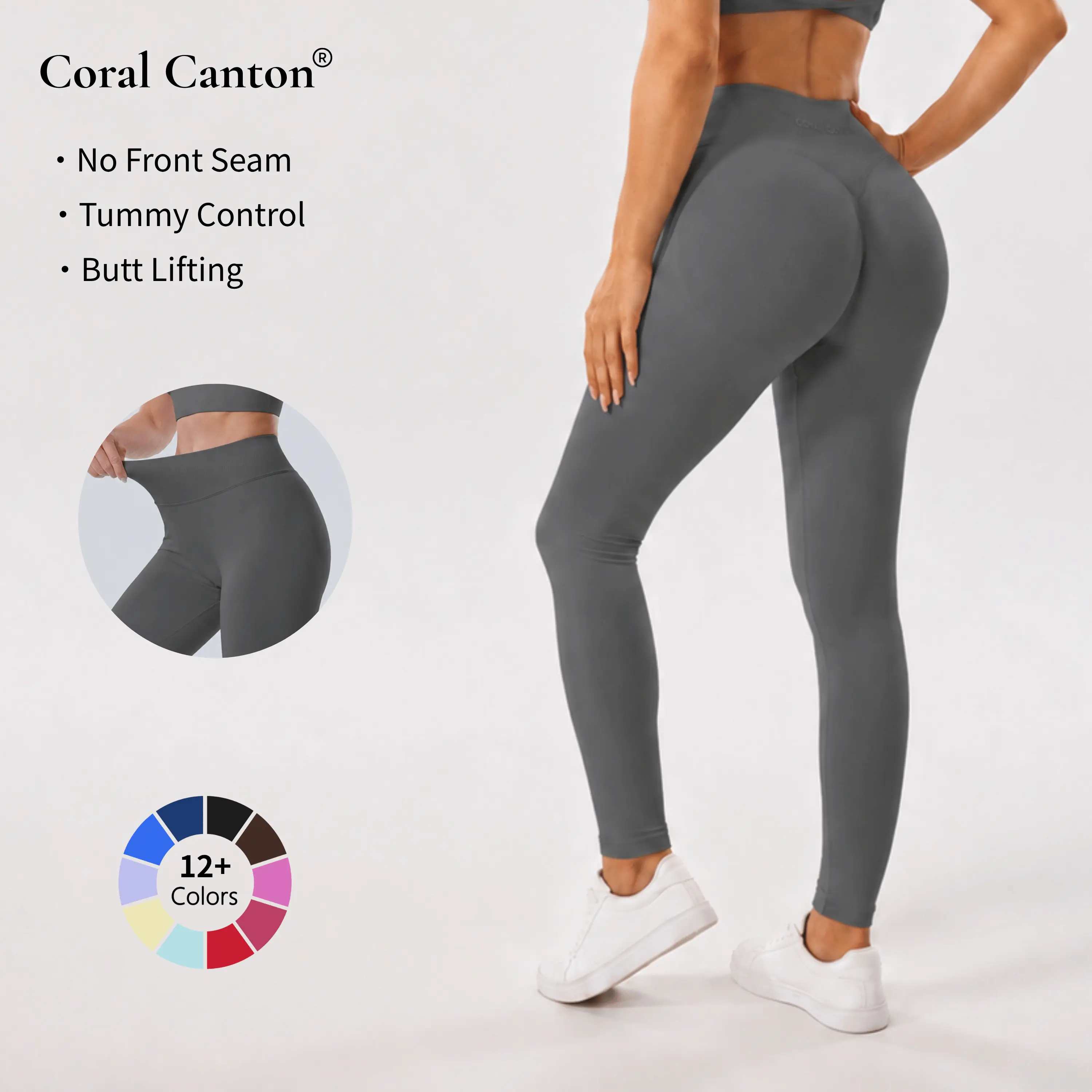Coral Canton High Waisted Seamless Sports Leggings BackToSchool