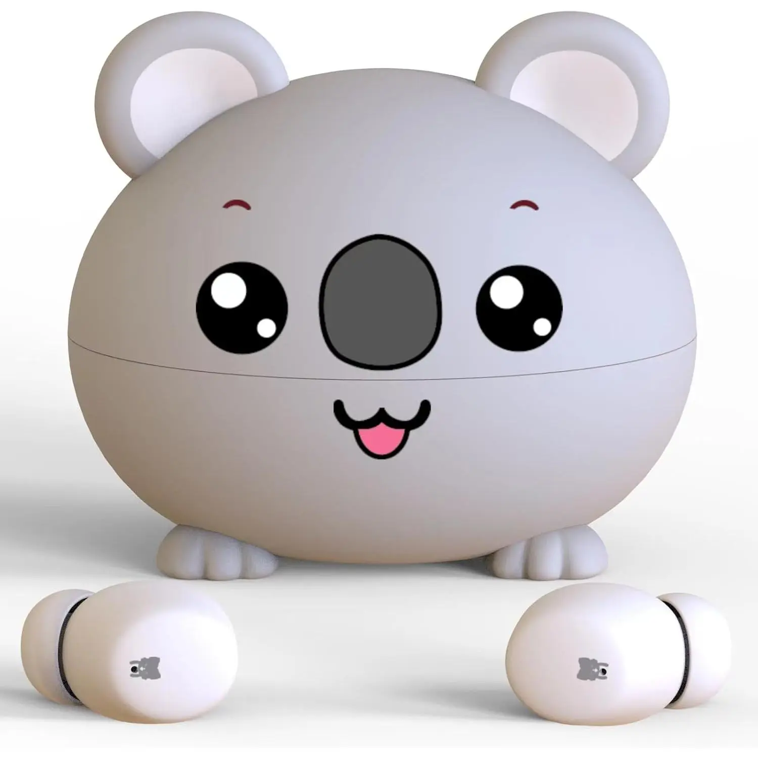 SQ-HPS026 Kids In-Ear Bluetooth 5.3 Headphones (Adorable Koala Design) - 85dB Volume Limited, Safe Material, Lightweight, Touch & Button Control, Built-in Mic, 30H Playtime, Fast Charging, Multi-Devices Stable Connection, 3 S/M/L Earcips for School, Headp