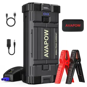 AVAPOW 4000A Car Battery Jump Starter–12V Portable Power for 10L Gas/10L Diesel Engines, Booster Function, PD 60W Fast Charging Lithium Jump Box Outdoorfun