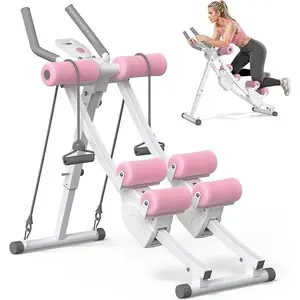 Ab Machine, Adjustable Ab Trainer Machine, AB Workout Equipment for Home Gym, Independent Dual Tracks for Mountain Climber, Foldable for Home Exercise, Load Capacity 440 LBS tiktokshopspringglowup