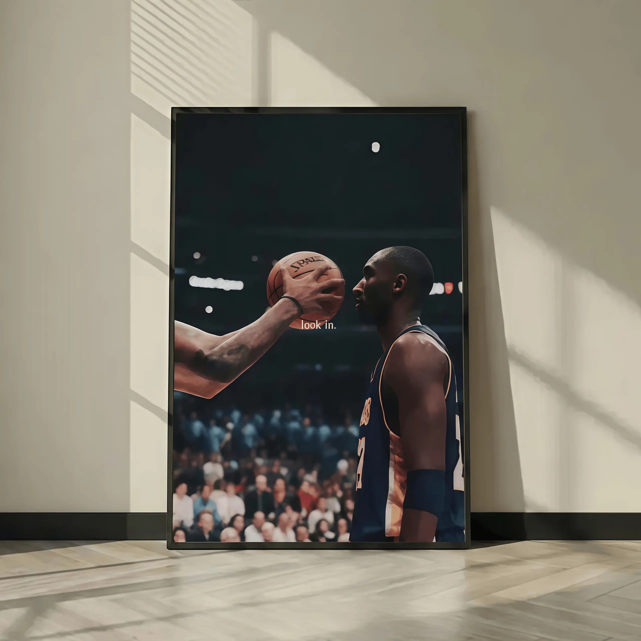 Kobe Bryant Lock In Black & White Basketball Canvas Print - Lightweight Artistic NBA Legend Mamba Mentality Artwork, Lakers Sports Decoration for Man Cave Wall Posters & Prints, Ideal Gifts for Home Decor Enthusiasts