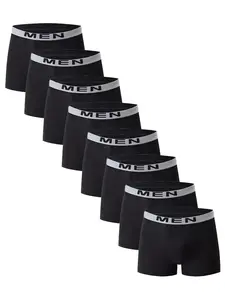 8 pcs men's flat cornered underwear, Stretchy Boxers Briefs, fashion and comfort, Lightweight sports underwear, Suitable for wearing in all seasons, at home, loose and casual underwear
