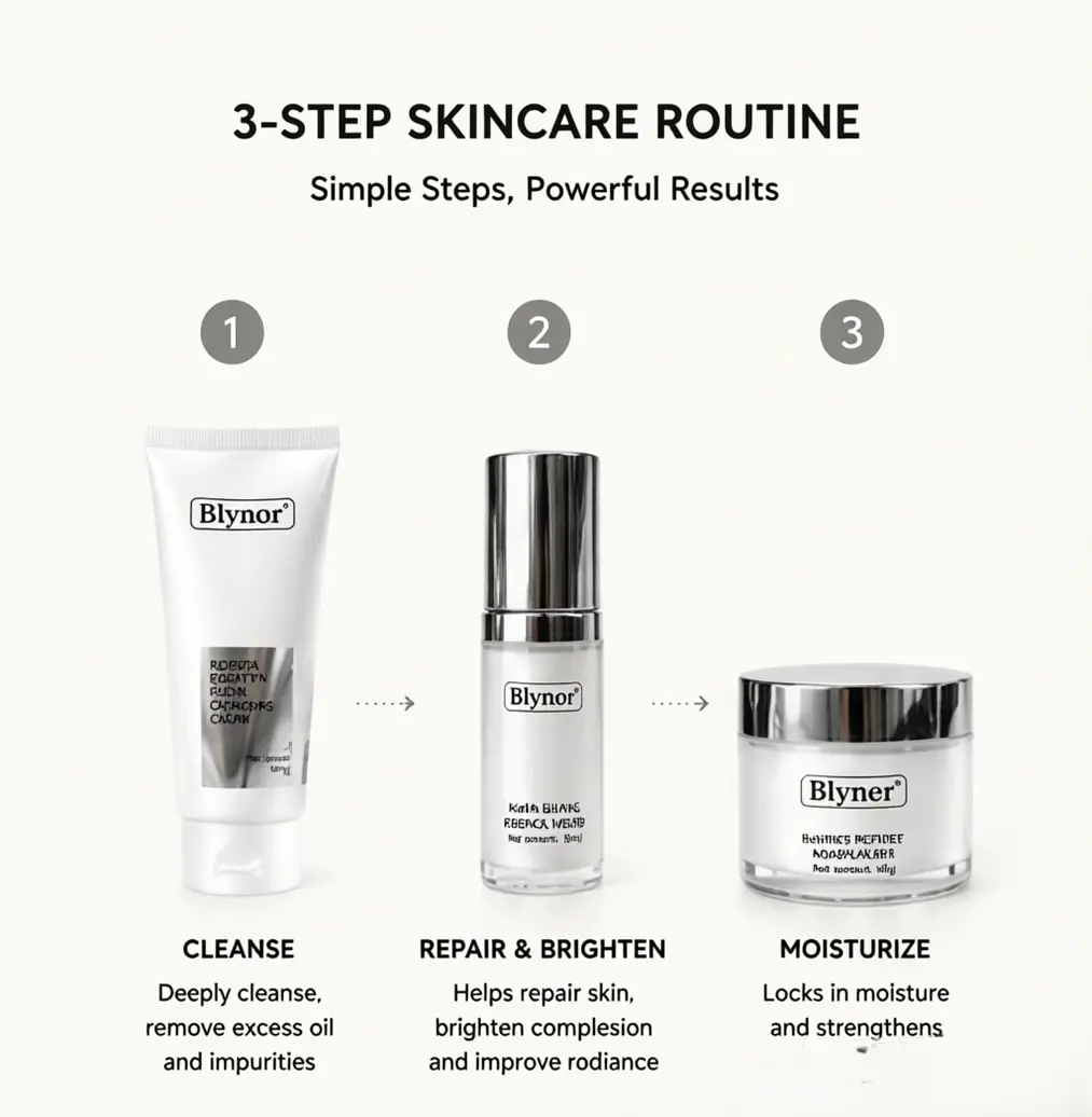 3-Step Daily Skincare Set for Brightening and Moisture, Includes Face Cleanser, Repairing Essence, and Moisturizer for All Skin Types, Hydrate, Multi-Pack, Daily Routine Set, Moisturizing Repairing Set