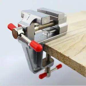 35mm Aluminium Alloy Table Bench Clamp - Multi-functional Small Vise with Adjustable Clamp Height, Threaded Design - Flat Pliers Tool for Woodworking Repair, DIY Projects, Clamp With Thread