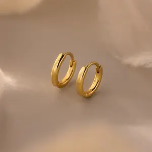 7mm Dainty Huggies by Caitlyn Minimalist - Mini Gold Hoop Earrings - Everyday Stackable Earrings for Lobe & Cartilage - Gift for Her