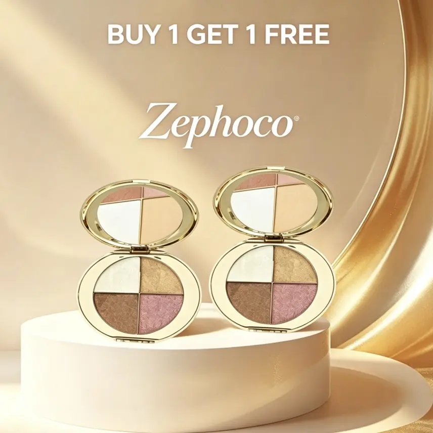 [Buy 1 Get 1 Free]！zephoco Eye & Cheek Palette | Easy Everyday Eyeshadow & Cheek Colors, Soft Glowy Finish,Multi-Use Palette for Quick Natural Looks Makeup