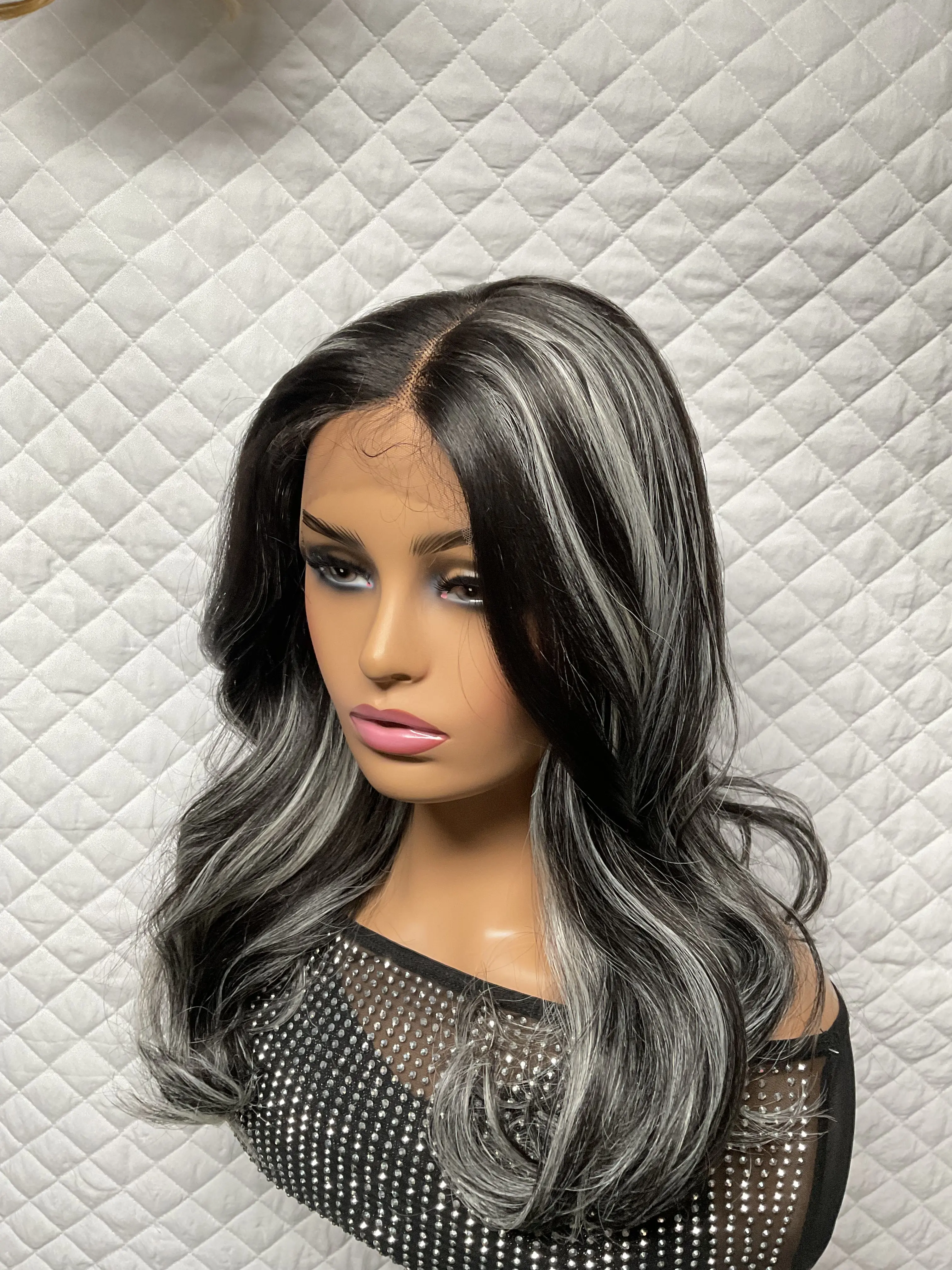 Peluca frontal de encaje HD,cabello sintético resistente al calor 200*C