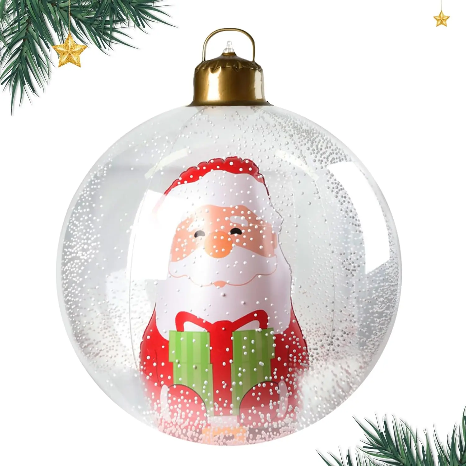 24 Inch Inflatable Balls Decoration, Giant Christmas Holiday Outdoor Ornaments,  lightweight, soft and has excellent waterproof and windproof properties,Blow Up Clear Ball for Front Door Pool Porch & Yard Decor