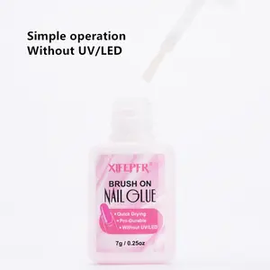 Super Strong Gel Nail Glue Adhesive - Clear Acrylic Liquid Nail Glue for Press-On Nails, Nail Stickers and Nail Drills, Non-Scratch, Easy to Use, Sticks Firmly, Durable, Cures Well, Strong Adhesion