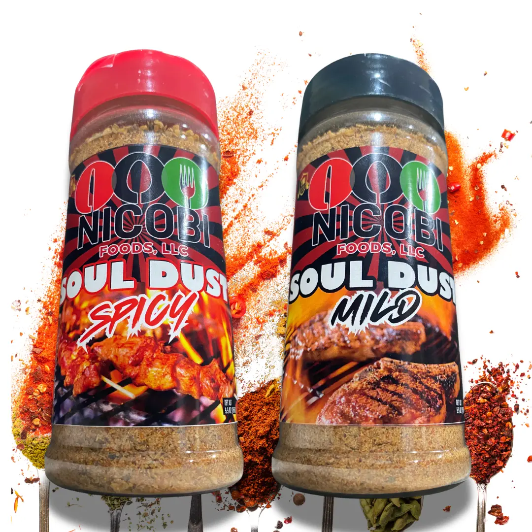 Nicobi Foods Soul Dust Spice Pack - Savory, Smooth Seasoning Spice Flavor, No Artificial Flavor, Trans Fat Free, Vegetarian All-Purpose Shake Ingredient (5 oz)