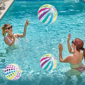 Inflatable Beach Ball 40 Cm Polka Dot Summer Pool Disco Ball with Colorful Confetti Floating Toy Pool Floaters Decoration for Sand Wedding Outdoor Birthday Party Gift