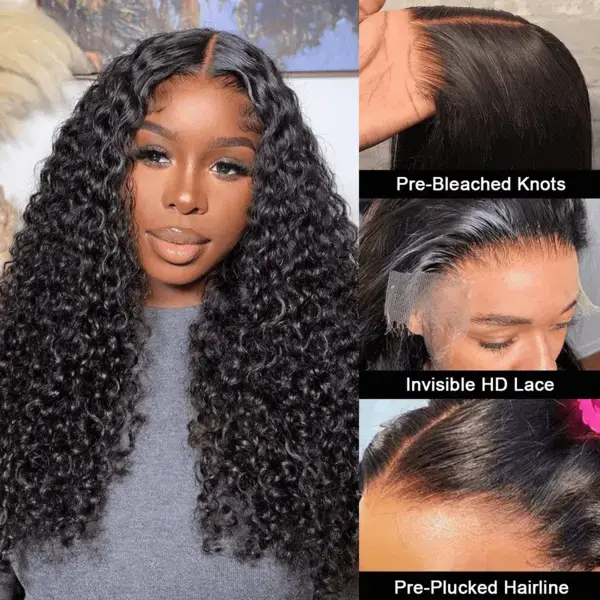 Cynosure Natural Curly Brazilian Human Hair 13x6 HD Lace Front Wig, Pre-Plucked, Pre-Bleached, 220% Density, Ture to Length, Curly Texture, Affordable Wig for Women, Brazilian Curly Hair #Sohochic