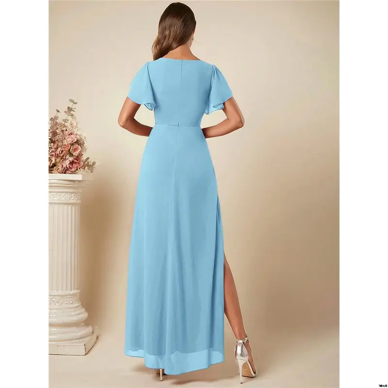 prom dress with heels Black Satin Sheath Spaghetti Straps Long Prom Dresses With Side Slit, MP859 main image 1