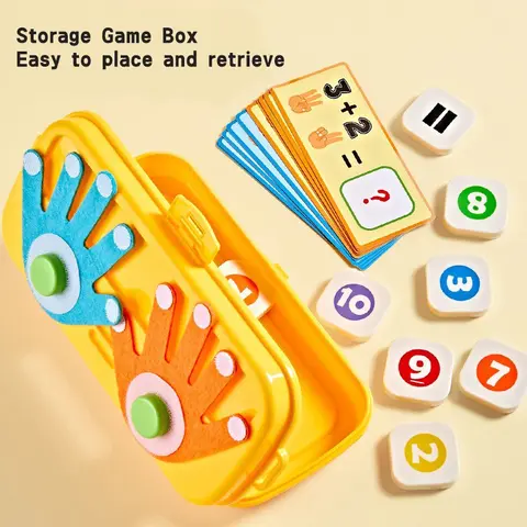 23pcs/25pcs Educational Finger Number Puzzle with Storage Box, Early Learning Toy Math Learning Tools for Home Kindergarten, Logic Development Game