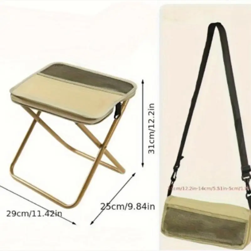 Folding Backpack Chair, Lightweight Stool with Durable Fabric and Metal Frame, Mini Portable Chair with Mesh Pocket for Camping, Fishing & Travel, Lightweight Folding Chairs, Mini Portable Folding Chairs