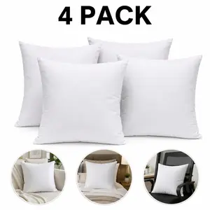Buy One, Get Four: High-Resilience Cushion Inserts — Fluffy & Full Sofa Decorative Pillow Fillers — Luxury-Grade Bed Pillow Cores — Soft, Skin-Friendly, and Hypoallergenic Faux Down Material — Create the Ultimate Sofa Cushion Comfort Experience