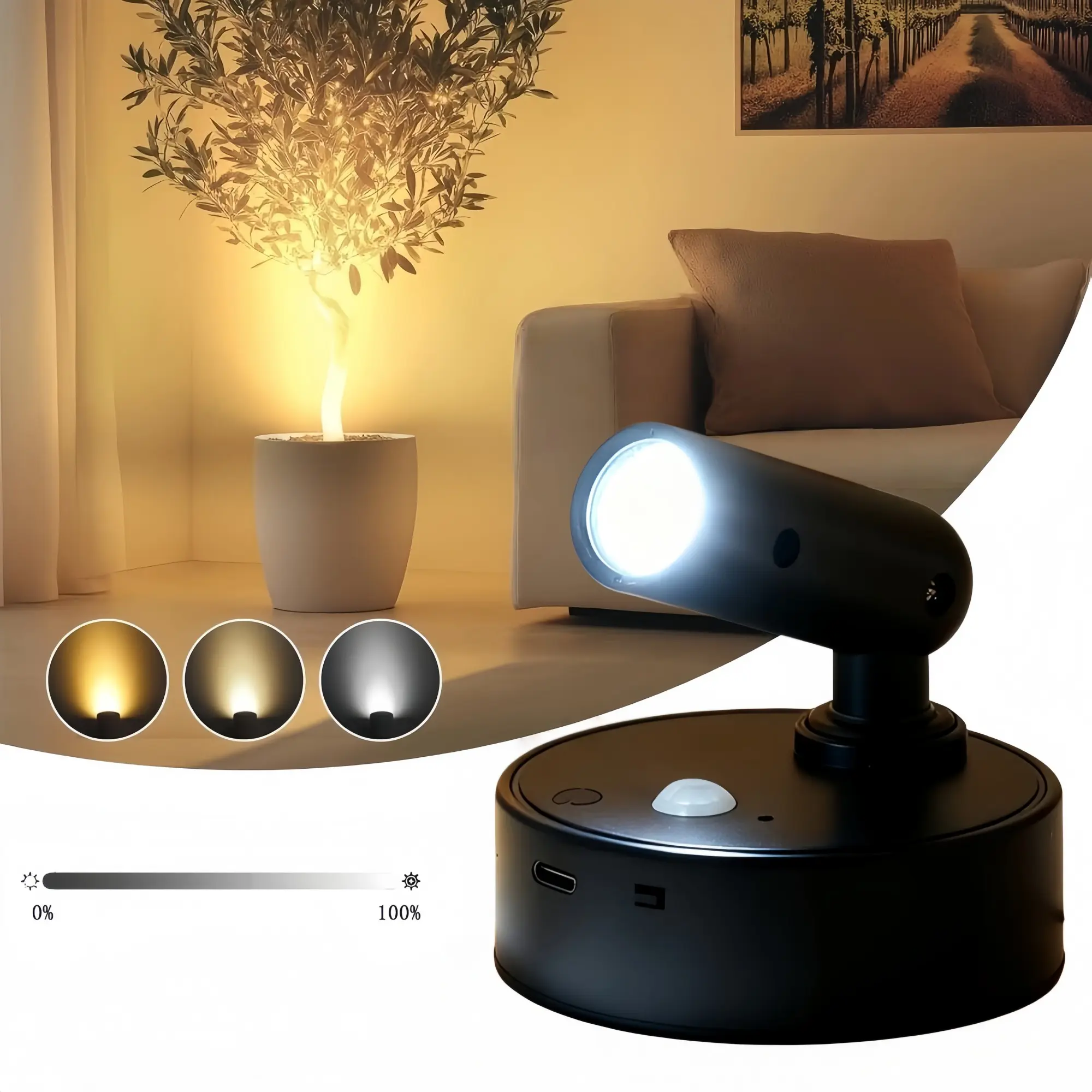 Modern LED Adjustable Wall Lamp, USB Rechargeable, Motion Sensor, RGB & Warm Light, Ideal for Living Room, Hallway, Bedroom, Led Atmosphere Lamp, Led Wall Lights