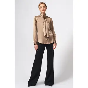 Scarf Tie Blouse - Champagne