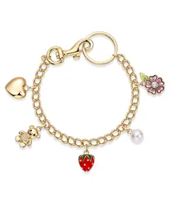 PAVOI 14K Gold Plated Chain Bag Charm for Handbags - Trendy Removable Motif Charms Keychain for Women - Purse Accessory Gift