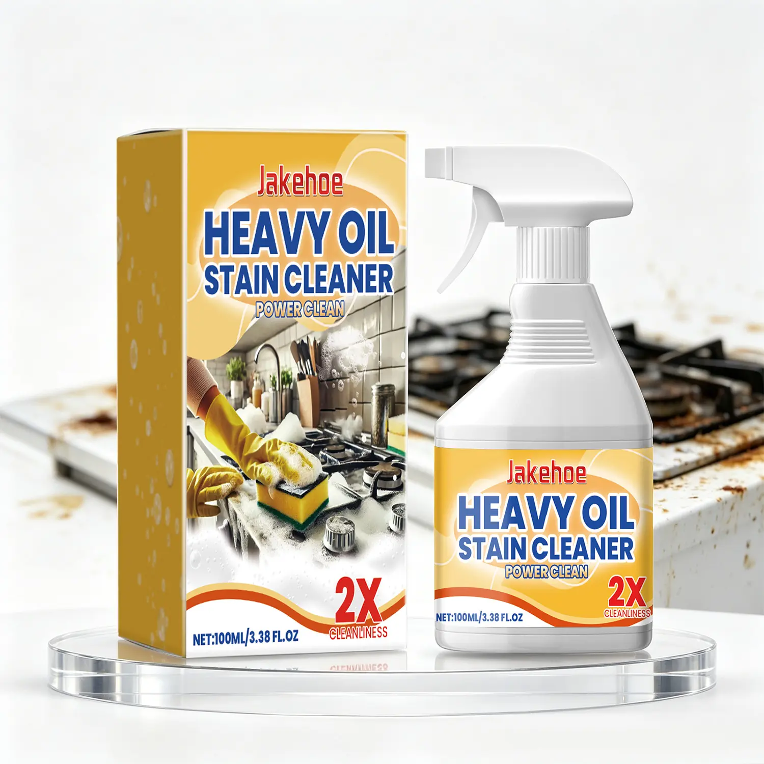 Kitchen Degreaser Spray Multipurpose Grease Cleaner for Stove Top Range Hood Kitchen Surface Cleaning Removes Oil Buildup Easy Wipe Daily Cleaning Solution