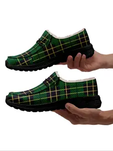 Men's Fashionable Plaid Pattern Lace Up Low Top Sneakers, Casual Comfortable Breathable Sports Running Shoes, Male All-match Round Toe Shoes for Daily Wear