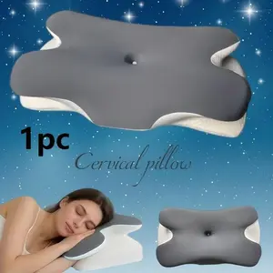 VIPfree Cooling Memory Neck Pillow, Adjustable Ergonomic Memory Foam Neck Pillows, Cervical Support, Breathable & Removable Pillowcase, Mother's Gift summerwins, Travel Neck Cushion, Neck Rest Cushion