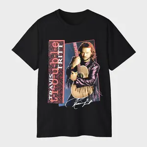 Travis Tritt T-R-O-U-B-L-E Vintage 1992 Tour T-Shirt – Classic Country Music Legend Tee