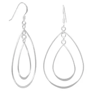 Double Pear Shape French Wire Earrings