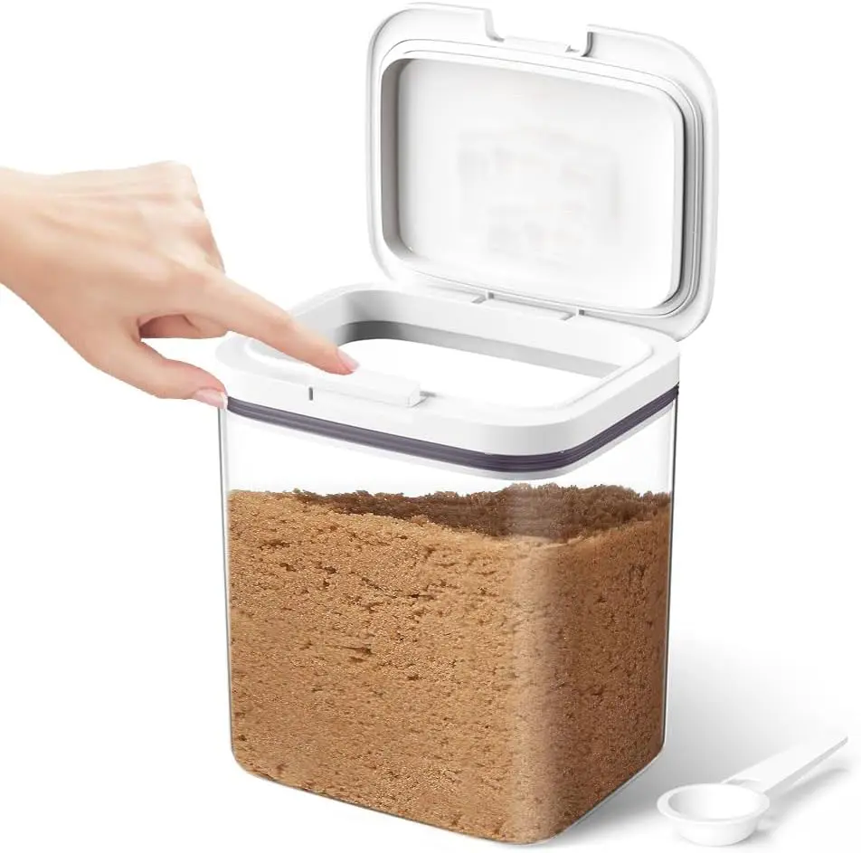 Sugar Container Airtight, 2 Liters Brown Sugar Keeper Storage Container with Spoon Sugar Container Airtight, 2 Liters Brown Sugar Keeper Storage Container with Spoon