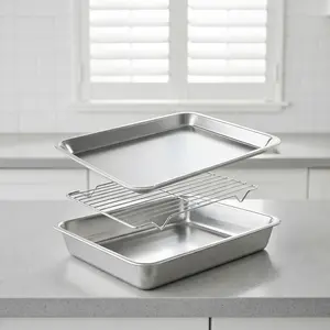 Stainless Steel Square Mesh Oven Tray Rack Must-Have for Frying Baking Draining Roasting – Premium Kitchenware SS201 Cooking Rack Bakeware for Household Use
