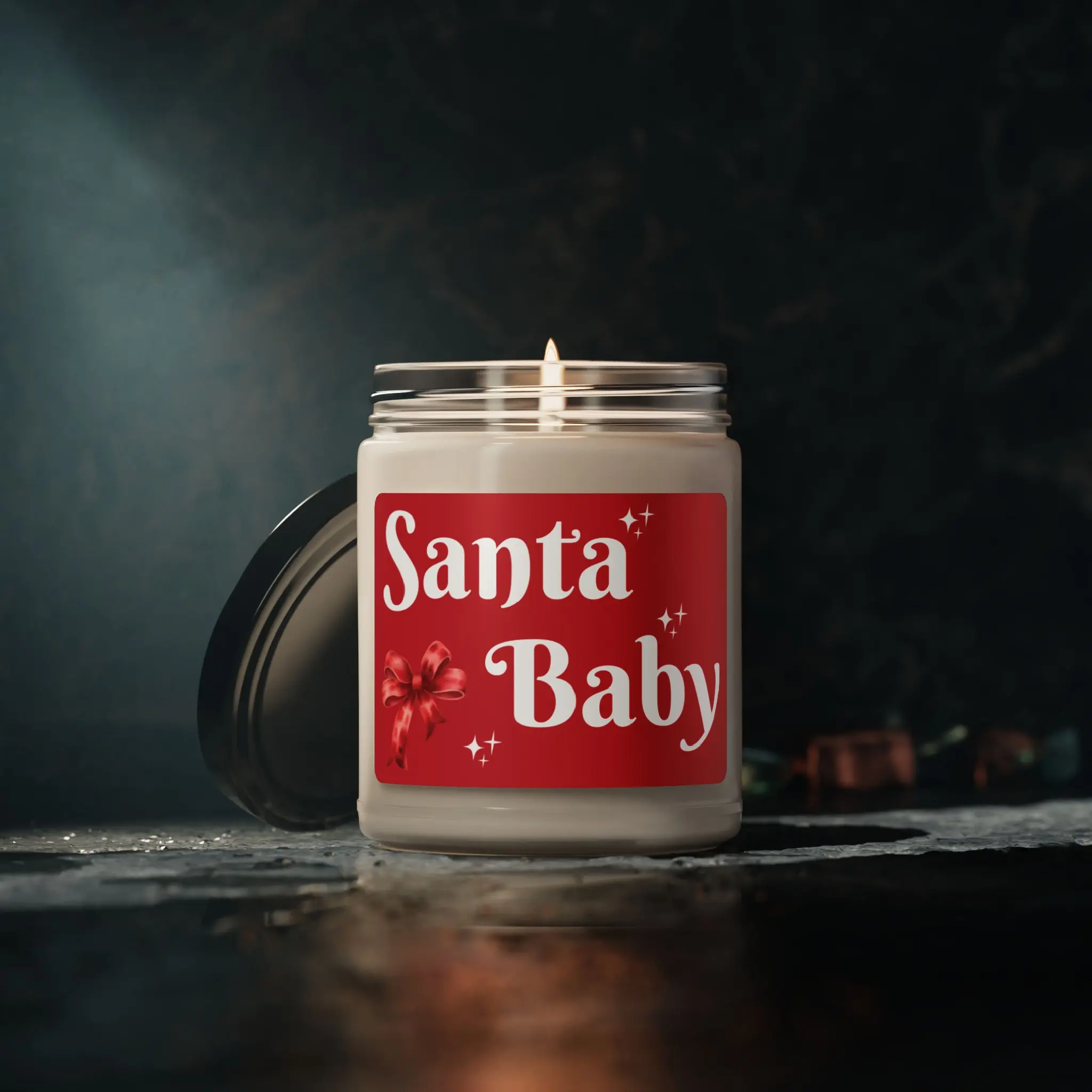Santa Baby Christmas Candle, Soy Candle, Holiday Gift, Cozy Home Decor, Festive Aromatherapy, Winter Candle, Seasonal Scented Candle,