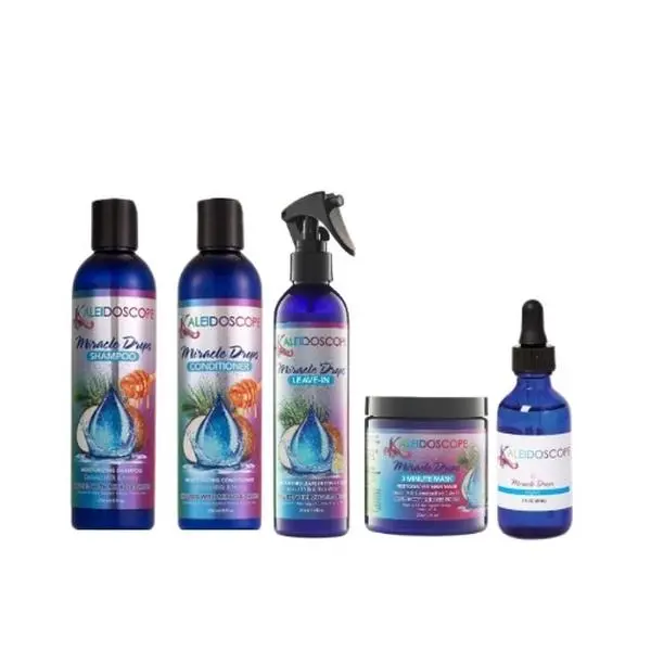 Miracle Drops Bundle Set - Shampoo + Conditioner + Leave In Conditioner + 3 minute Hair Mask + Hair Oil Drops Hair Care Set