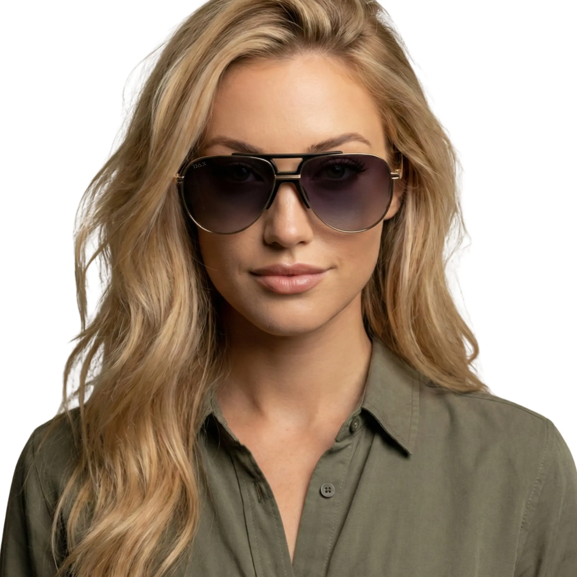 DAX EYEWEAR Brooks Aviator Sunglasses for Women & Men - Large, Hair-Friendly Lightweight Metal & Acrylic Frame with TAC Polarized UV400 Lenses, Men's Sunglasses, Stylish Sunglasses