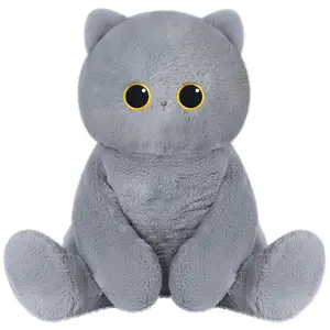 Mewaii weighted Stuffed Animals, 4 Lbs Customizable Gray cat Stuffed Animal Up to 5 Lbs, Stuffed Sloth Plush for Stress Relief, Ideal Birthday Gifts Halloween Christmas Gift for Girls Boys