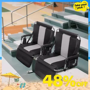 Phivilla Home Stadium Seat for Bleachers Portable Outdoor Floor Folding Stadium Chair with Armrest, Back Support, Cup Holder, Mesh Bag and Hide Hooks