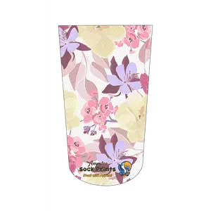 Amputee Sock "Colorful Soft Flowers Lview V1", Prosthetic Limb Sock, 3ply Stump Sock