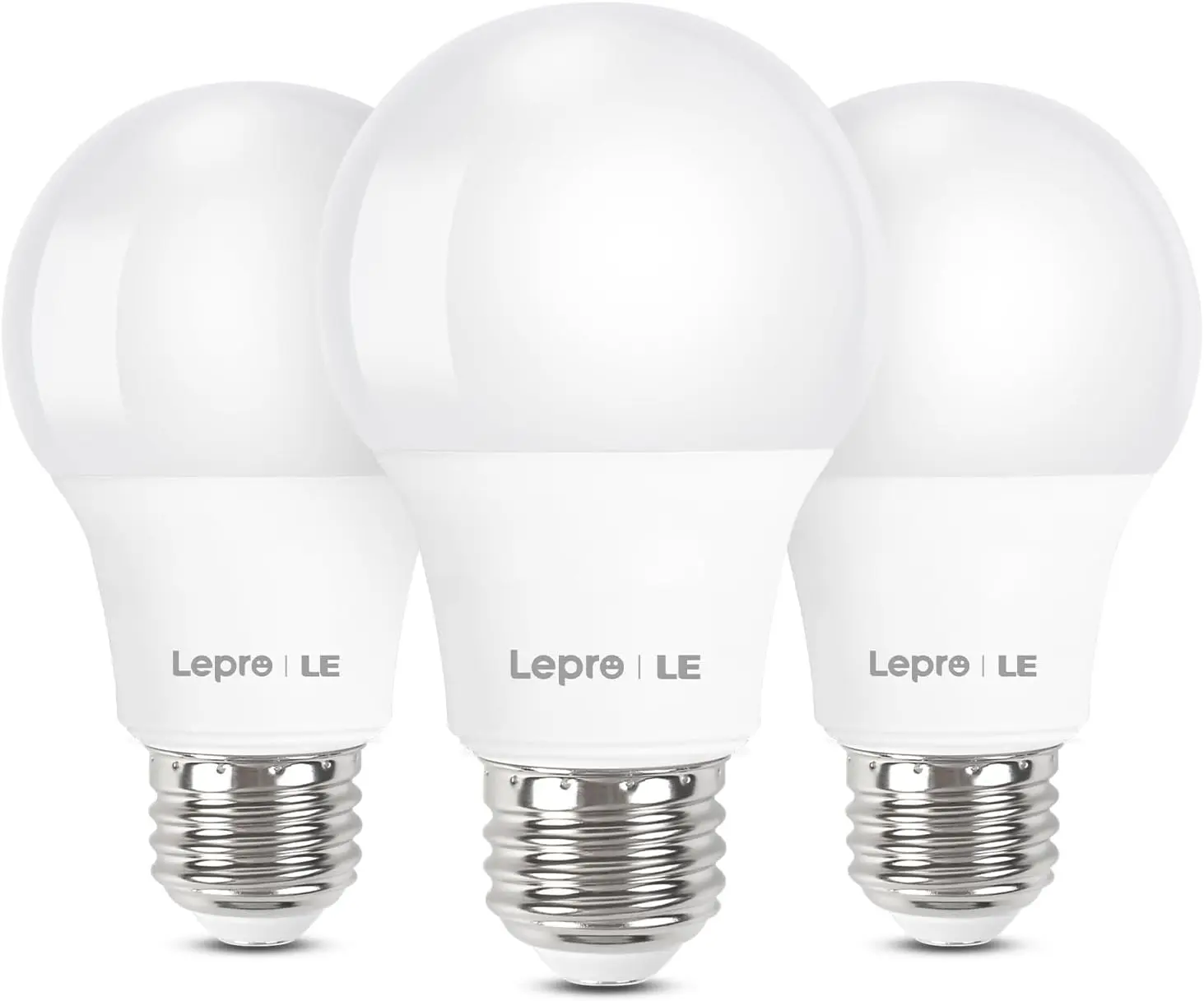 LEPRO White LED Light Bulbs, 60W Equivalent 9W 800 Lumens Non-Dimmable, Daylight White 5000K, A19 E26 Standard Medium Base, 10000-Hour Lifetime, White Lights, Led Lights